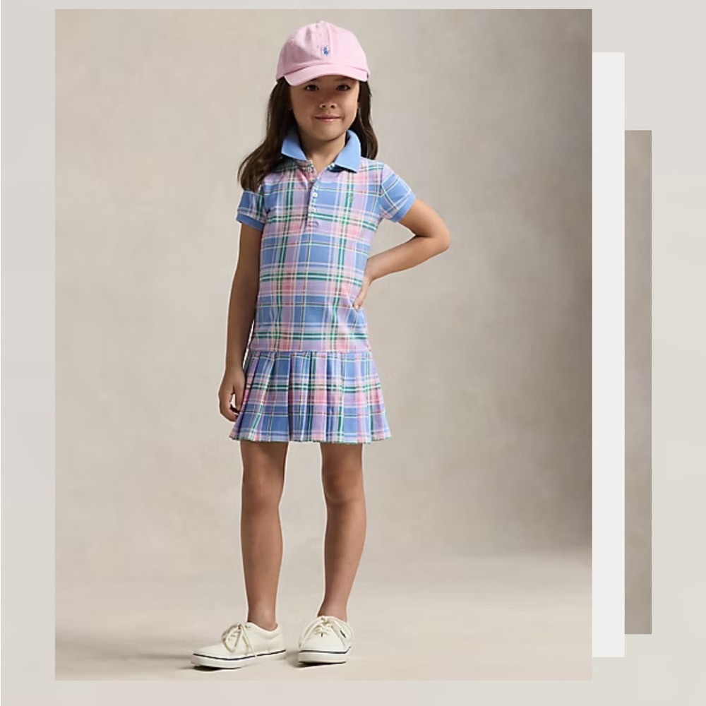 Polo by Ralph Lauren Kids Plaid Polo Dress - Blue, Pink, and Green